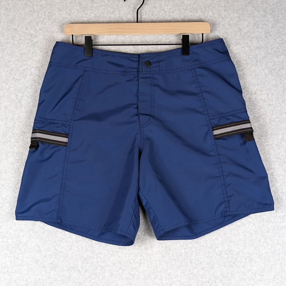 Vintage 90's Nike Cargo Shorts Men's Size 30 Blue Nylon Unlined 7" Inseam Y2K